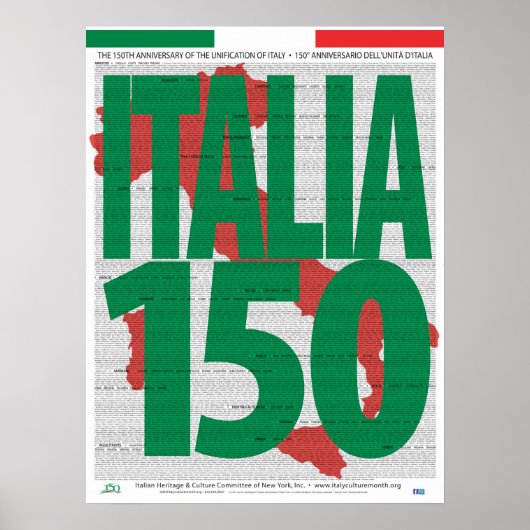 150e Jubileum Unificatie van Italië Poster (Voorkant)
