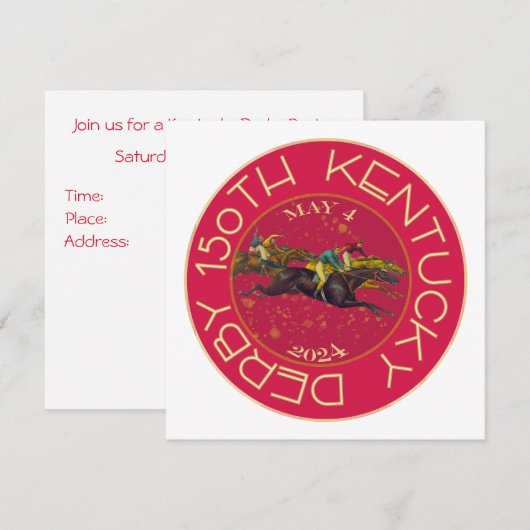 150th Kentucky Derby Uitnodigingen (Voorkant / Achterkant)