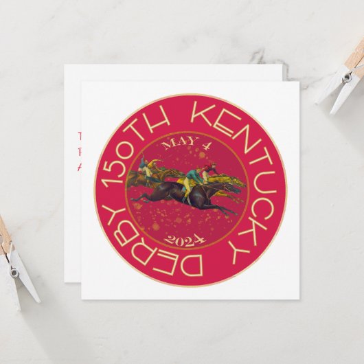 150th Kentucky Derby Uitnodigingen (Voorkant / Achterkant in situ)