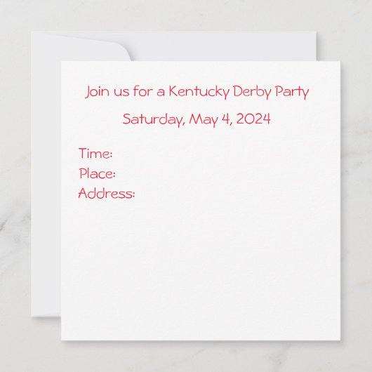 150th Kentucky Derby Uitnodigingen (Achterkant)