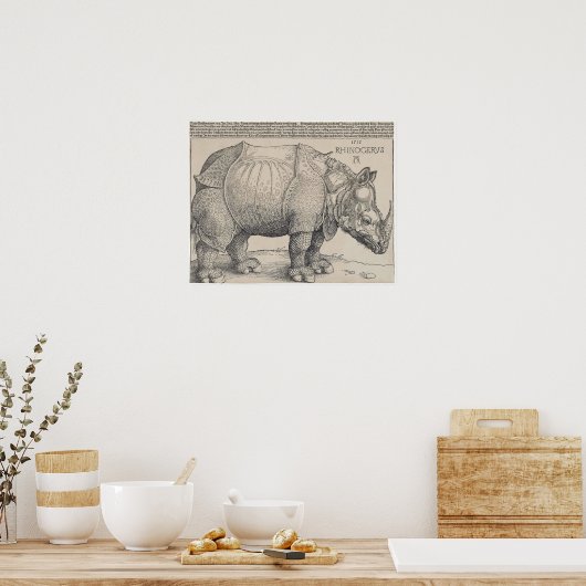 1515 DURER's RHINOCERUS Poster (Keuken)