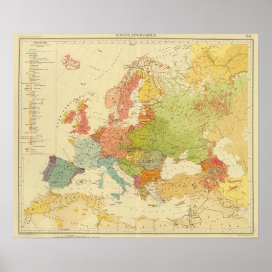 1516 Europese etnografie Poster (Voorkant)