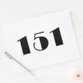151 Aantal in de Moderne Middeleeuwse Moderne Ovale Sticker (Envelop)