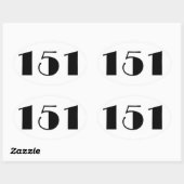 151 Aantal in de Moderne Middeleeuwse Moderne Ovale Sticker (Vel)