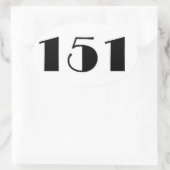 151 Aantal in de Moderne Middeleeuwse Moderne Ovale Sticker (Tas)