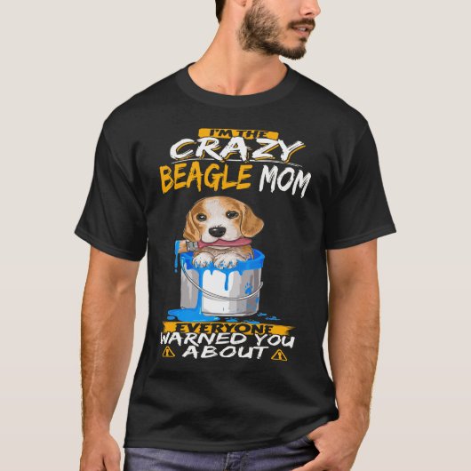 151 Ik ben de Crazy Beagle Mam T-shirt (Voorkant)