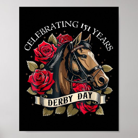 151 Jaar Ky Derby Day Mannen Vrouwen Vinta Poster (Voorkant)