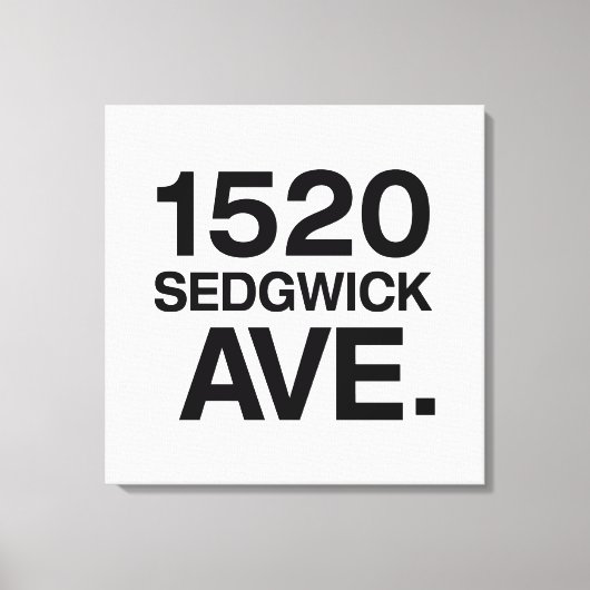 1520 SEDGWICK AVE. CANVAS AFDRUK (Voorkant)