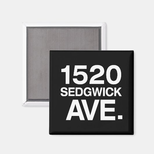 1520 SEDGWICK AVE. MAGNEET (Voorkant / Achterkant)