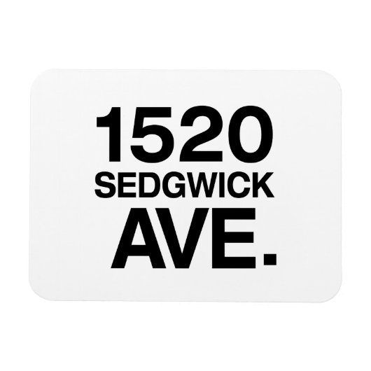 1520 SEDGWICK AVE. MAGNEET (Horizontaal)