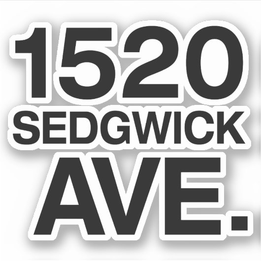 1520 SEDGWICK AVE. STICKER (Voorkant)