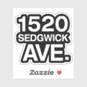 1520 SEDGWICK AVE. STICKER (Vel)