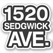 1520 SEDGWICK AVE. STICKER (Voorkant)