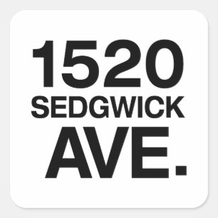 1520 SEDGWICK AVE. VIERKANTE STICKER