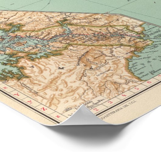 15354 Midden-Amerika, Colombia Poster (Hoek)