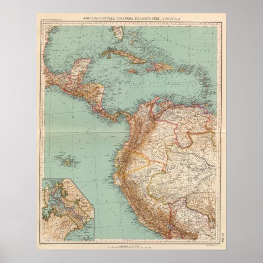 15354 Midden-Amerika, Colombia Poster (Voorkant)
