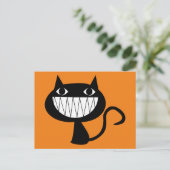 1546 BIG SMILES BLACK CAT CARTOON LOGO BRIEFKAART (Staand voorkant)