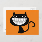 1546 BIG SMILES BLACK CAT CARTOON LOGO BRIEFKAART (Voorkant / Achterkant)