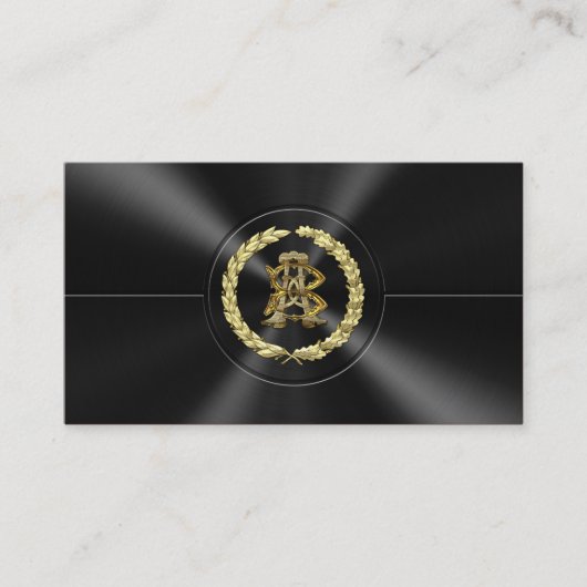 [154] AB & BA Monogram [Goud] Visitekaartje (Voorkant)