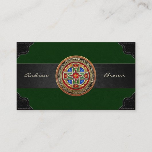 [154] Celtic Cross [Gold+Enamel] Visitekaartje (Voorkant)