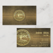 [154] Celtische boom of Life [Gold] Visitekaartje (Voorkant / Achterkant)