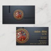 [154] Celtische schatten - Drie honden op goud Visitekaartje (Voorkant / Achterkant)