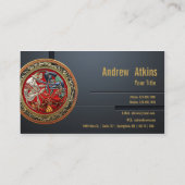 [154] Celtische schatten - Drie honden op goud Visitekaartje (Achterkant)