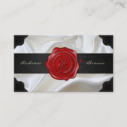 [154] JS & SJ Monogram [Wax Seal] Visitekaartje (Voorkant)
