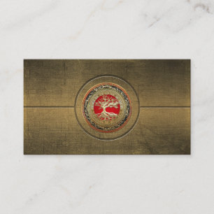 [154] Treasure Trove: Celtic Tree of Life [Gold] Visitekaartje