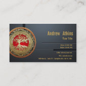 [154] Treasure Trove: Celtic Tree of Life [Gold] Visitekaartje (Achterkant)