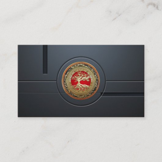 [154] Treasure Trove: Celtic Tree of Life [Gold] Visitekaartje (Voorkant)