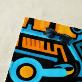 155 Blauw en oranje symmetrisch patroon Strandlaken (In situ)