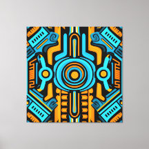 155 blauwe en oranje symmetrische patroon
