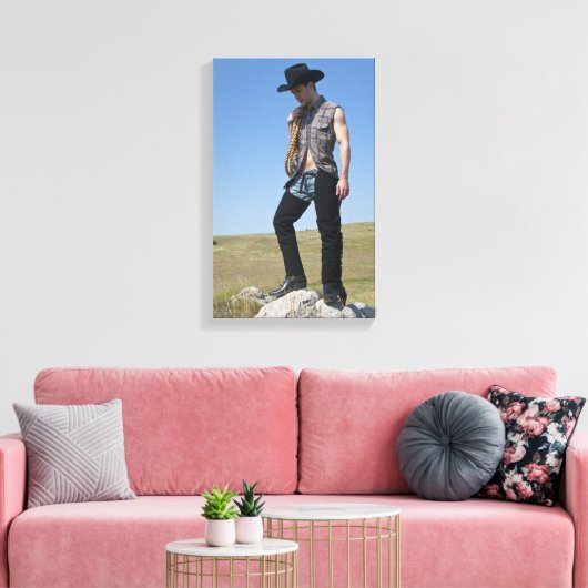 15605-RA Cowboy Canvas Afdruk (Insitu (Woonkamer))