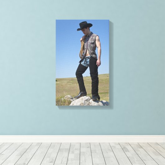 15605-RA Cowboy Canvas Afdruk (Insitu (Houten vloer))