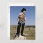 15614-RA Cowboy Briefkaart (Voorkant / Achterkant)