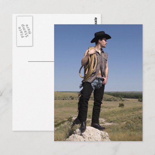 15614-RA Cowboy Briefkaart (Voorkant / Achterkant)