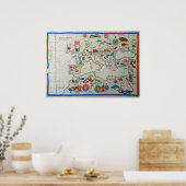 1563 Renaissance Map Europe Poster (Keuken)