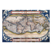 1564 World Map by Ortelius Foto Afdruk (Voorkant)