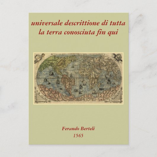 1565 Ferando Berteli (Fernando Bertelli) Wereldkaa Briefkaart (Voorkant)
