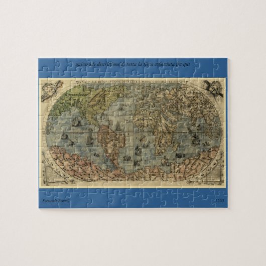 1565 Ferando Berteli (Fernando Bertelli) Wereldkaa Legpuzzel (Horizontaal)