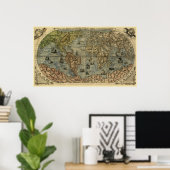 1565 Ferando Berteli (Fernando Bertelli) Wereldkaa Poster (Thuiskantoor)