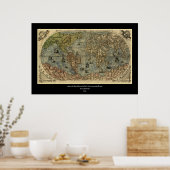 1565 Ferando Berteli (Fernando Bertelli) Wereldkaa Poster (Keuken)