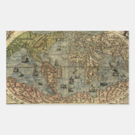 1565 Ferando Berteli (Fernando Bertelli) Wereldkaa Rechthoekige Sticker (Voorkant)