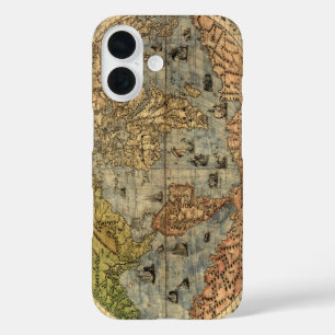 1565 Forlani Antieke Wereldkaart Vintage Cartograf iPhone 16 Hoesje