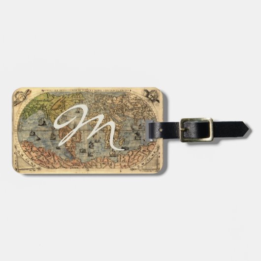 1565 Forlani AntiquevWereldkaart Renaissance Bagagelabel (Voorkant horizontaal)