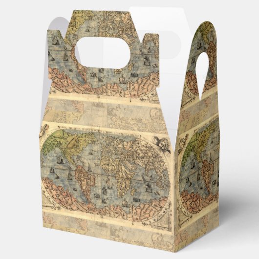 1565 Forlani AntiquevWereldkaart Renaissance Bedankdoosjes (Geopend)