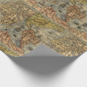 1565 Forlani AntiquevWereldkaart Renaissance Cadeaupapier (Hoek)