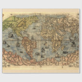 1565 Forlani AntiquevWereldkaart Renaissance Cadeaupapier (Vlak)