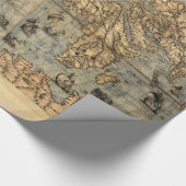 1565 Forlani AntiquevWereldkaart Renaissance Cadeaupapier (Hoek)